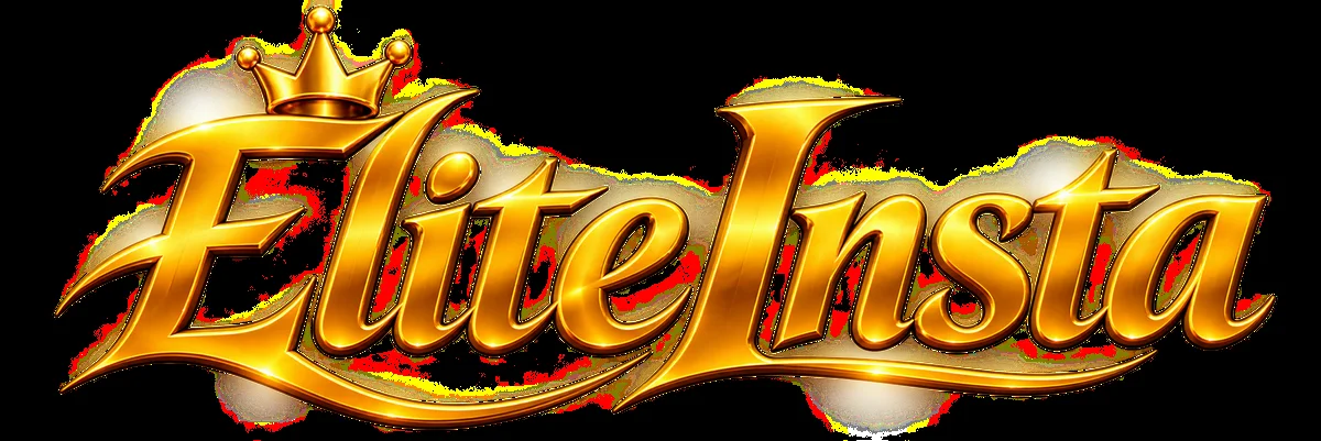 EliteInsta gold crown wordmark on black